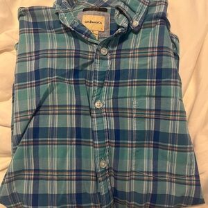 G.H. Bass & Co. Blue and Green and Orange Casual Button Down Shirt small